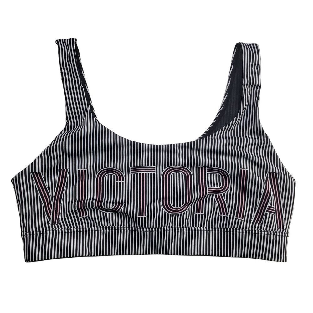 Victoria Sport Sports Bra Black White Womens Large L Stretch Athleisure